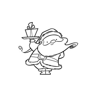 Impronte d’Autore Unmounted Rubber Stamp Babbo Natale - Santa mit Geschenk